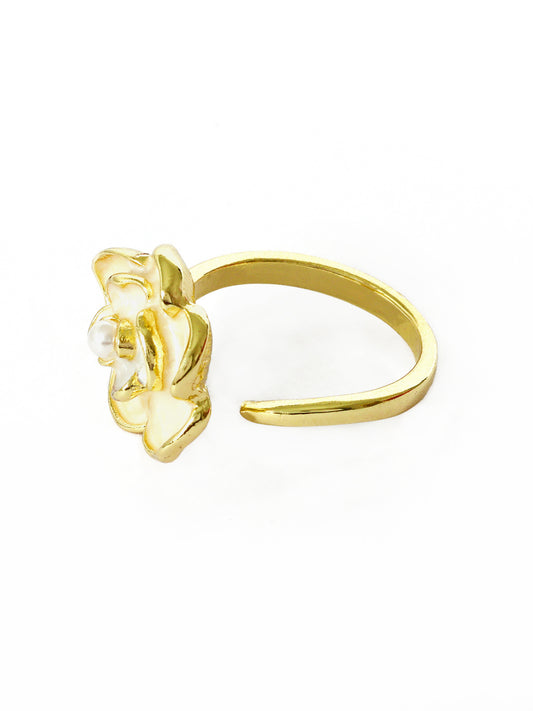 Gold Plated Flower Shape Ring For Women