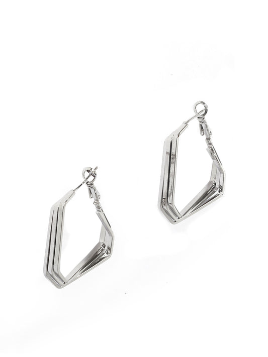 Rectangle Shape Small Crystal Earring Hoop Earrings For Women