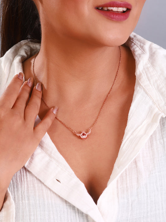 Gold Plated Stones Studded Crown Necklace For Women