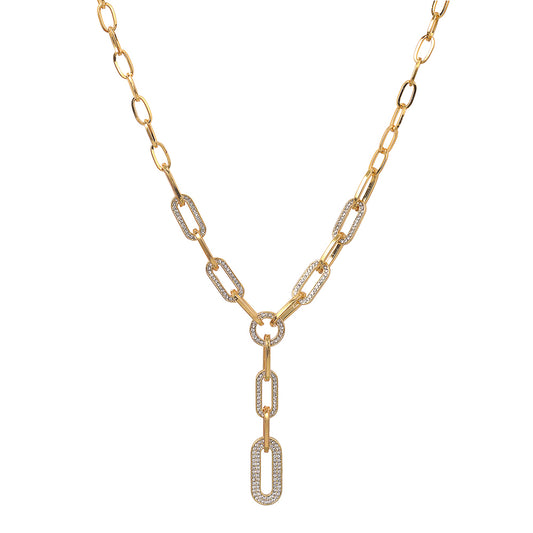 Gold Plated Clip Link Chain Necklace For Women