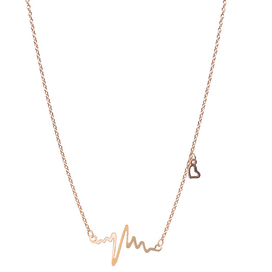 Gold Plated Tarnish Free Heartbeat Chain For Women