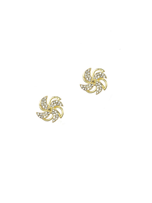 Gold Plated Stone Studded Spinner Earring For Women