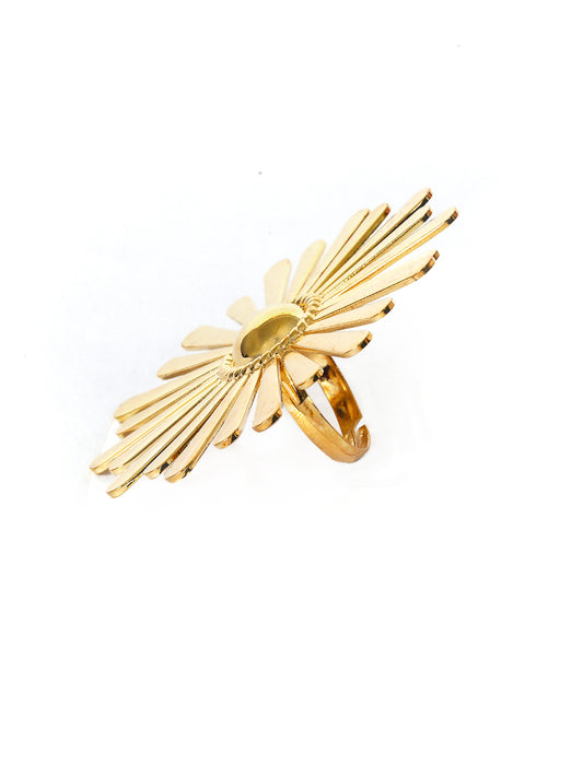 Gold Plated Sunflower Ring For Women