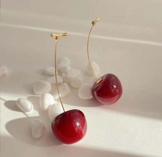 Gold Plated Western Cheery Drop Earrings For Women