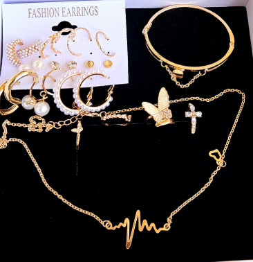 Set Of 15 Multicolor Premium & Elegant Pendant, Bracelet & Earring For Women
