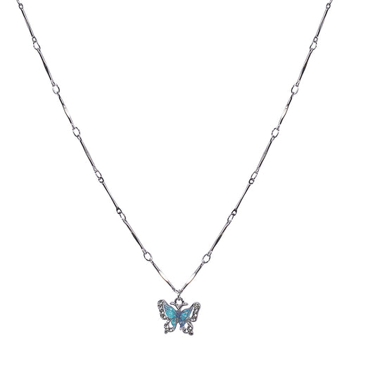 Butterfly Pendant With Chain Necklace For Women