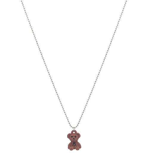 Cute Plush Teady Bear Pendant Necklace For Women